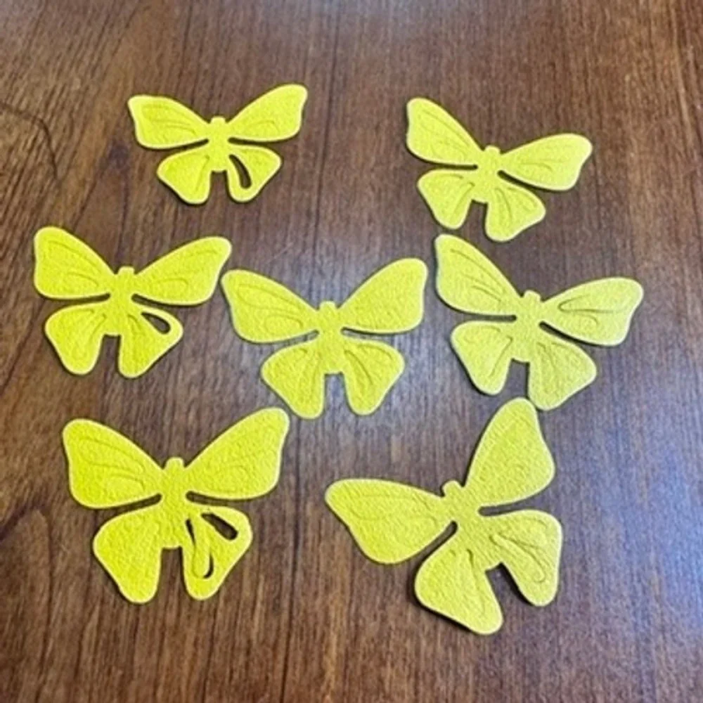 VTG Pretty Ups Yellow Butterfly Decorative Non-Skid Tub Shower Appliques 7 Count